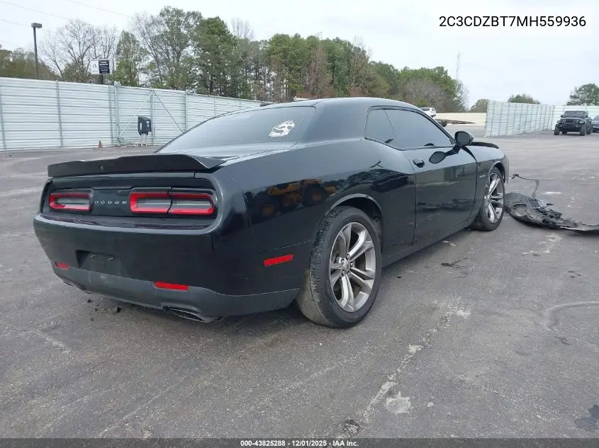 2C3CDZBT7MH559936 2021 Dodge Challenger R/T