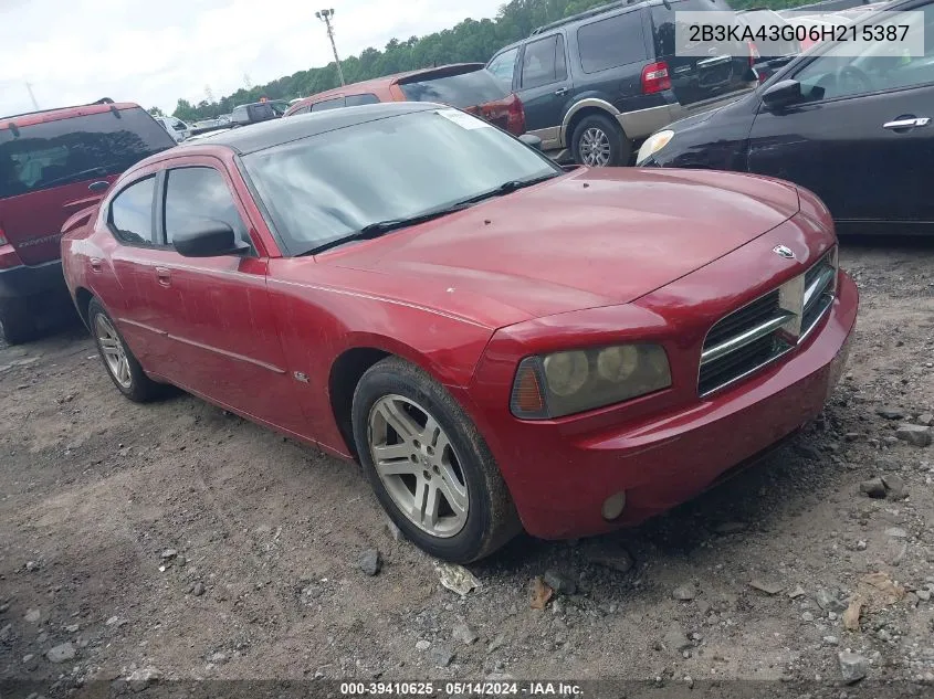 2006 Dodge Charger VIN: 2B3KA43G06H215387 Lot: 39410625