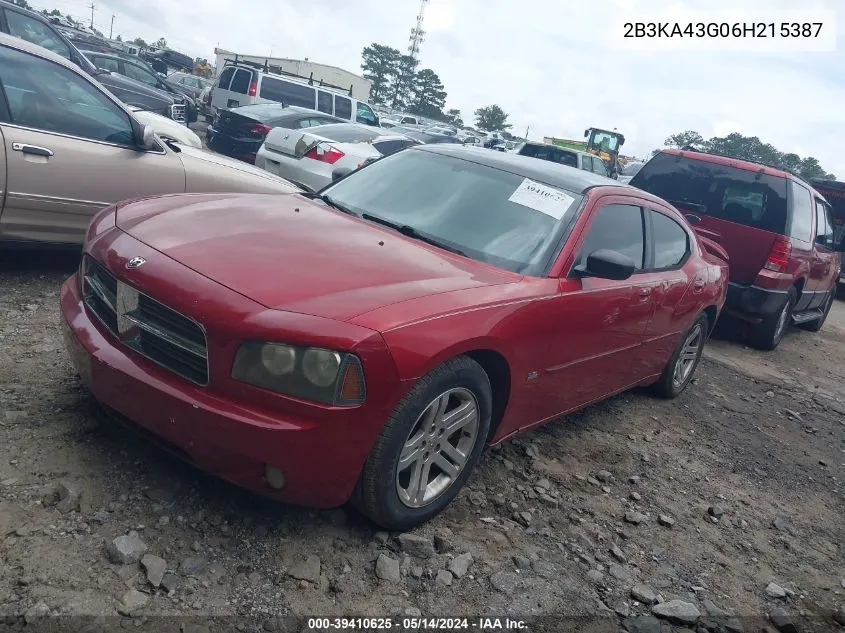 2006 Dodge Charger VIN: 2B3KA43G06H215387 Lot: 39410625