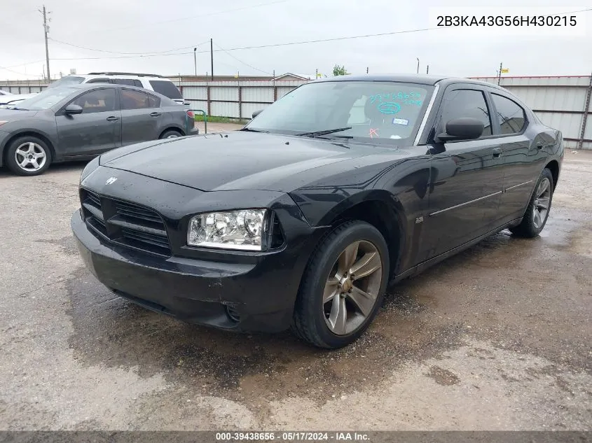 2006 Dodge Charger VIN: 2B3KA43G56H430215 Lot: 39438656