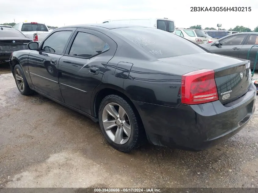 2006 Dodge Charger VIN: 2B3KA43G56H430215 Lot: 39438656