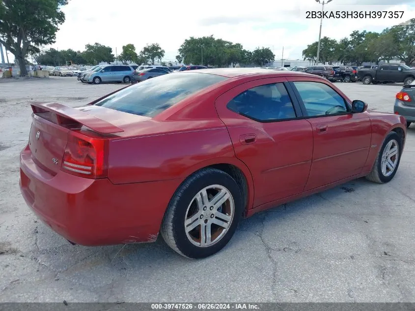 2006 Dodge Charger R/T VIN: 2B3KA53H36H397357 Lot: 39747526