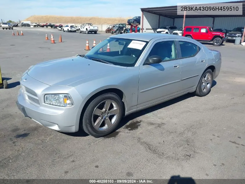 2006 Dodge Charger VIN: 2B3KA43G96H459510 Lot: 40255103