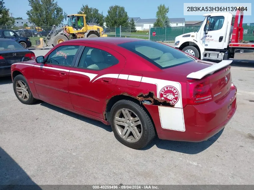 2006 Dodge Charger Rt VIN: 2B3KA53H36H139484 Lot: 40259496