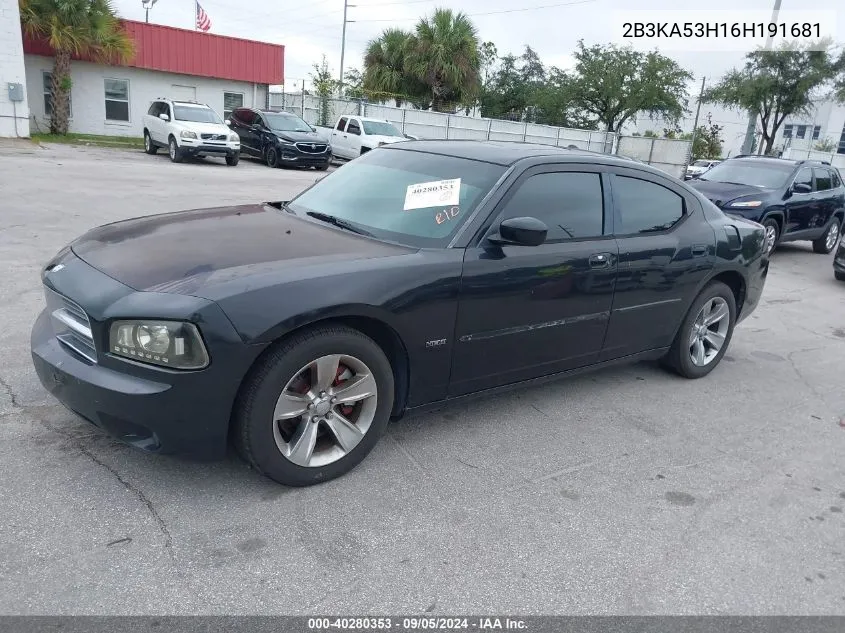 2006 Dodge Charger R/T VIN: 2B3KA53H16H191681 Lot: 40280353