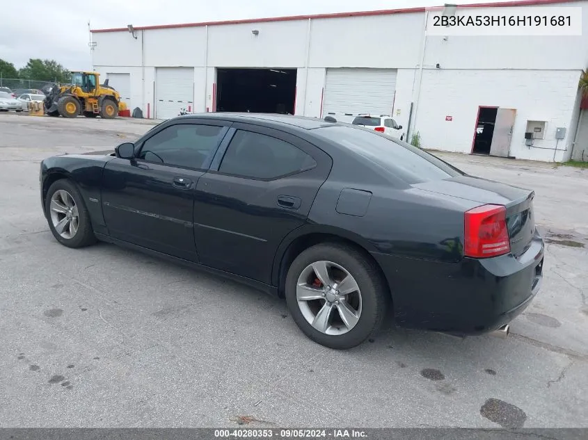 2006 Dodge Charger R/T VIN: 2B3KA53H16H191681 Lot: 40280353