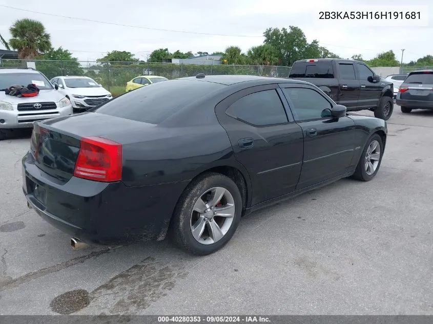 2006 Dodge Charger R/T VIN: 2B3KA53H16H191681 Lot: 40280353