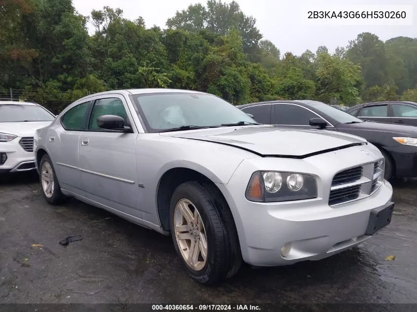 2006 Dodge Charger Se/Sxt VIN: 2B3KA43G66H530260 Lot: 40360654