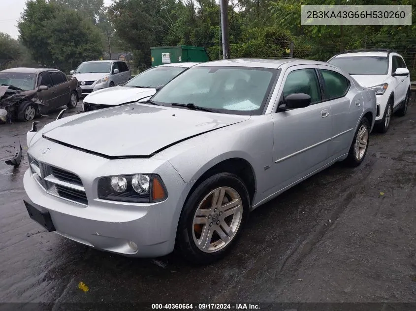 2006 Dodge Charger Se/Sxt VIN: 2B3KA43G66H530260 Lot: 40360654