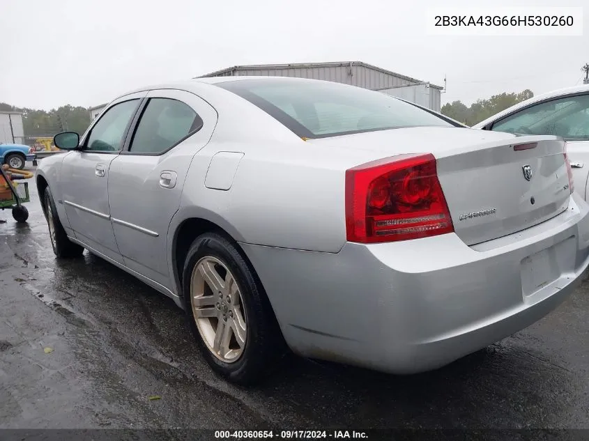 2006 Dodge Charger Se/Sxt VIN: 2B3KA43G66H530260 Lot: 40360654