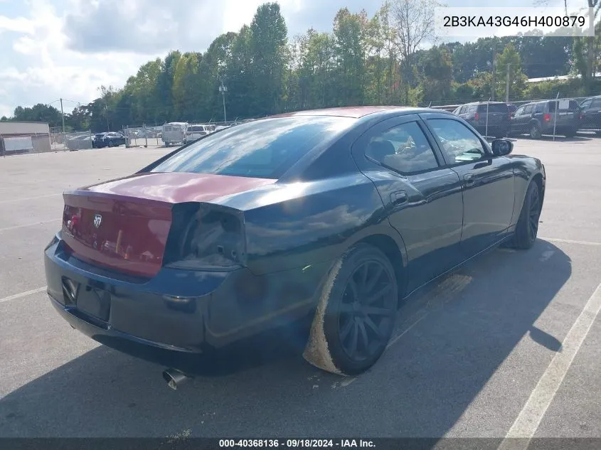 2006 Dodge Charger VIN: 2B3KA43G46H400879 Lot: 40368136