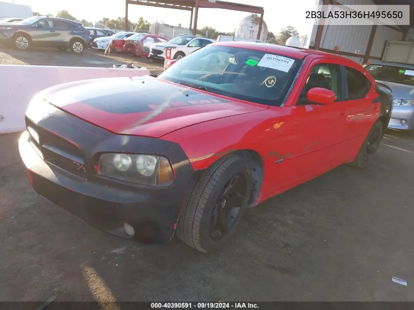 2006 Dodge Charger Rt VIN: 2B3LA53H36H495650 Lot: 40390591