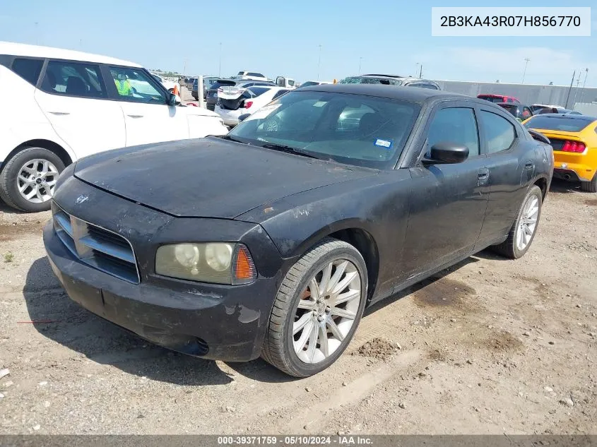 2007 Dodge Charger VIN: 2B3KA43R07H856770 Lot: 39371759