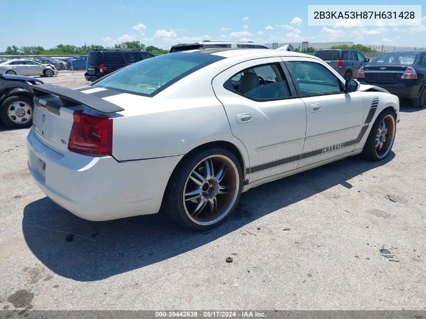 2007 Dodge Charger Rt VIN: 2B3KA53H87H631428 Lot: 39442639