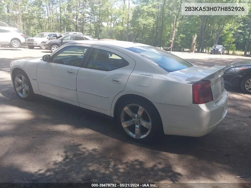 2007 Dodge Charger Rt VIN: 2B3KA53H07H852926 Lot: 39479792