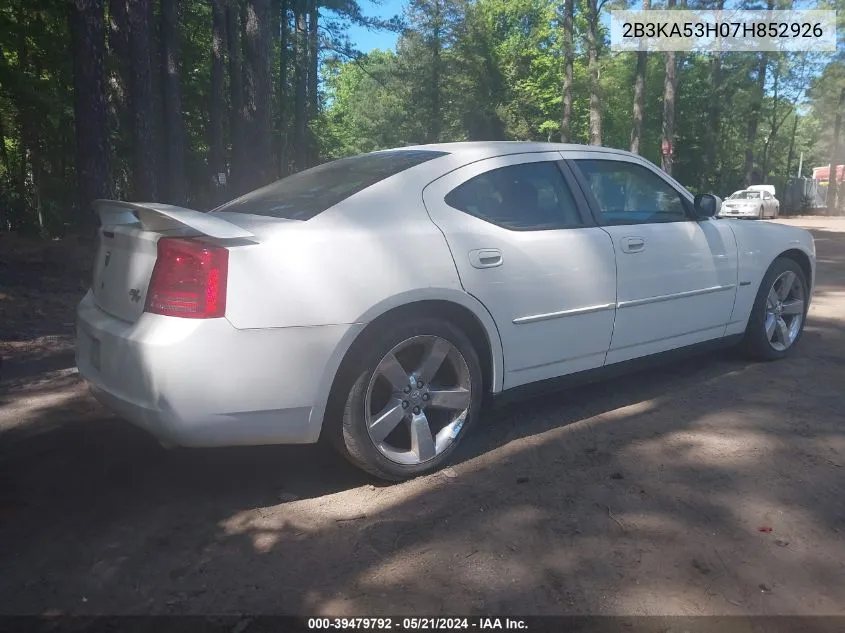 2007 Dodge Charger Rt VIN: 2B3KA53H07H852926 Lot: 39479792