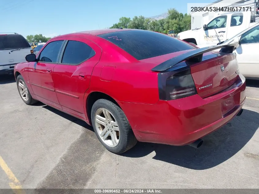 2007 Dodge Charger Rt VIN: 2B3KA53H47H617171 Lot: 39690452