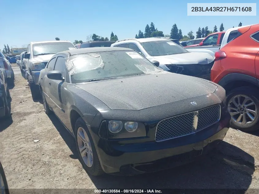 2007 Dodge Charger VIN: 2B3LA43R27H671608 Lot: 40130584