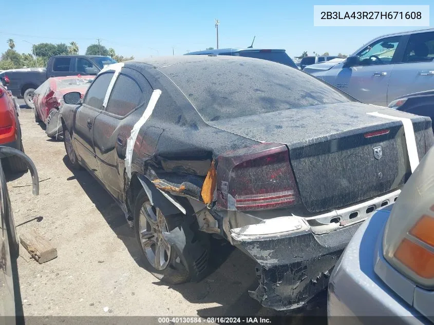 2007 Dodge Charger VIN: 2B3LA43R27H671608 Lot: 40130584