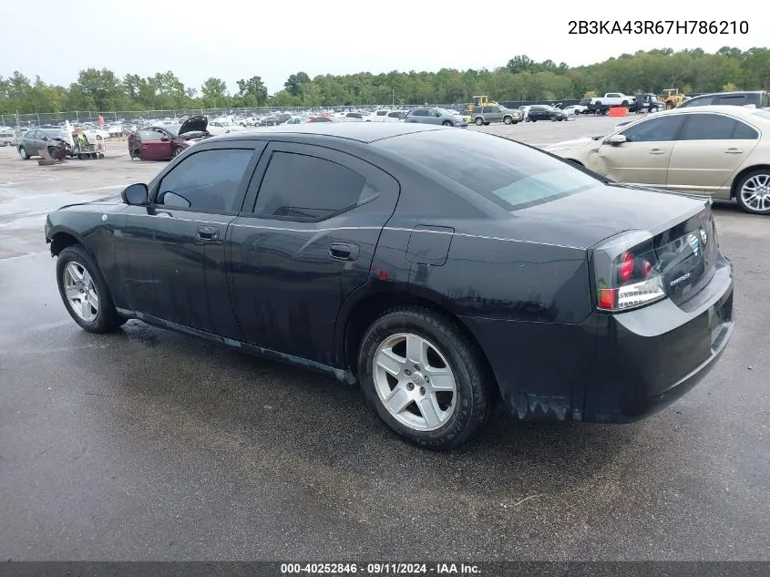 2007 Dodge Charger VIN: 2B3KA43R67H786210 Lot: 40252846