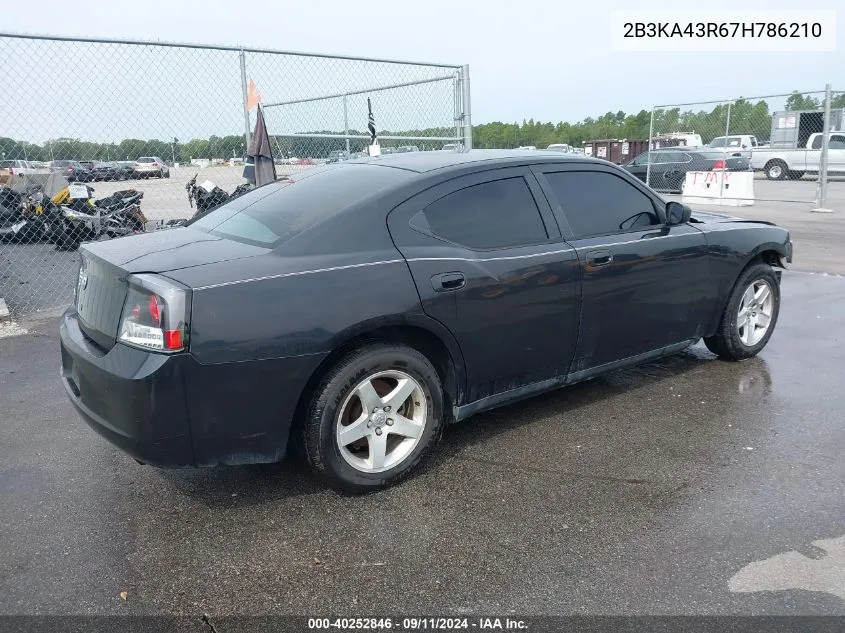 2007 Dodge Charger VIN: 2B3KA43R67H786210 Lot: 40252846