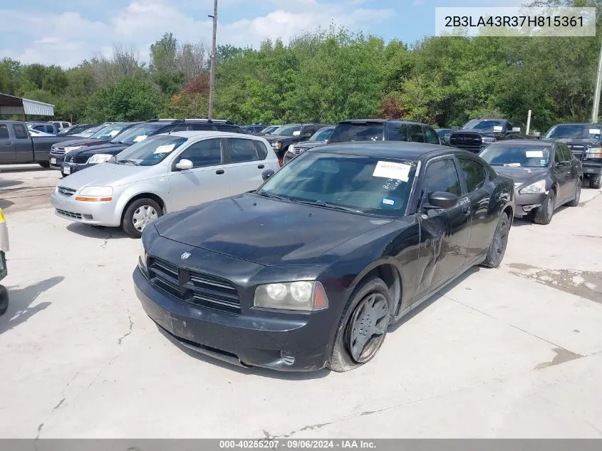 2007 Dodge Charger VIN: 2B3LA43R37H815361 Lot: 40255207