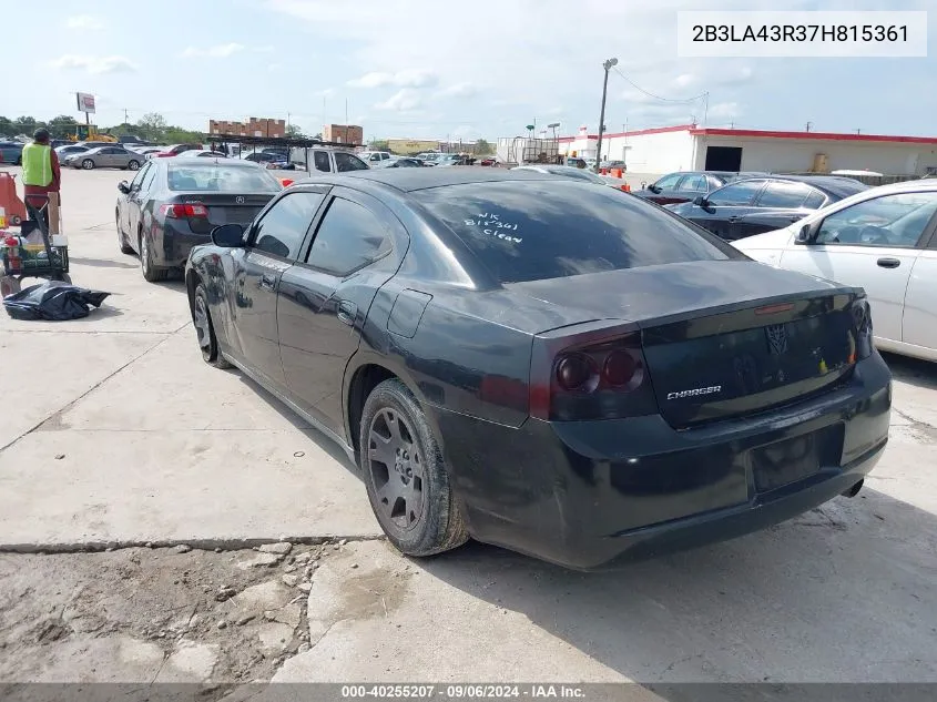 2007 Dodge Charger VIN: 2B3LA43R37H815361 Lot: 40255207