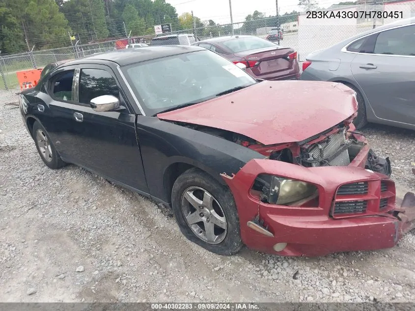 2007 Dodge Charger VIN: 2B3KA43G07H780451 Lot: 40302283