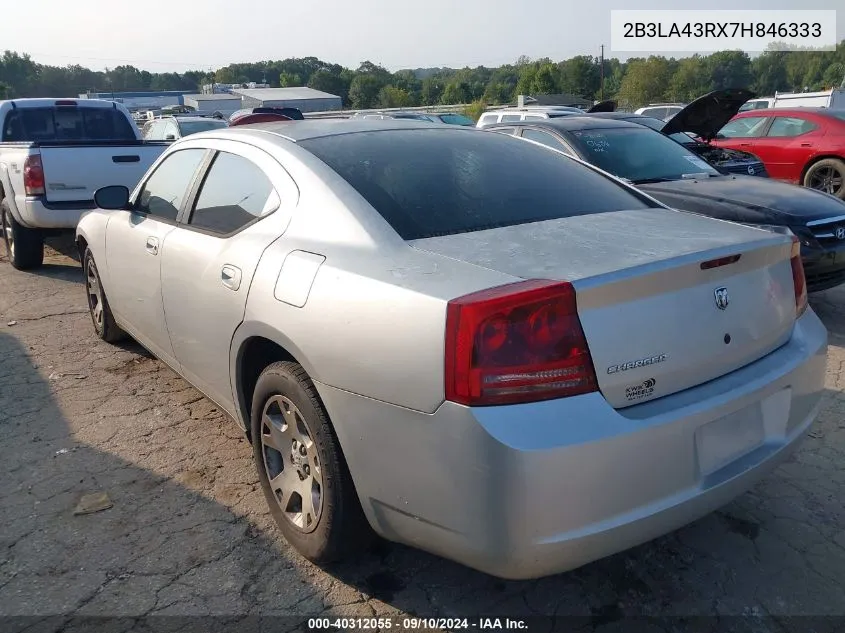 2007 Dodge Charger VIN: 2B3LA43RX7H846333 Lot: 40312055