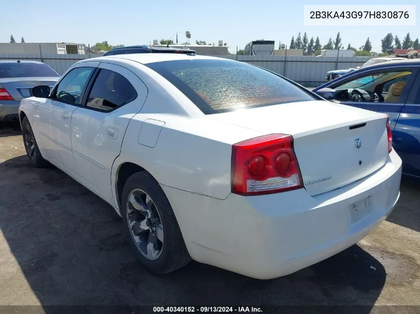 2007 Dodge Charger VIN: 2B3KA43G97H830876 Lot: 40340152