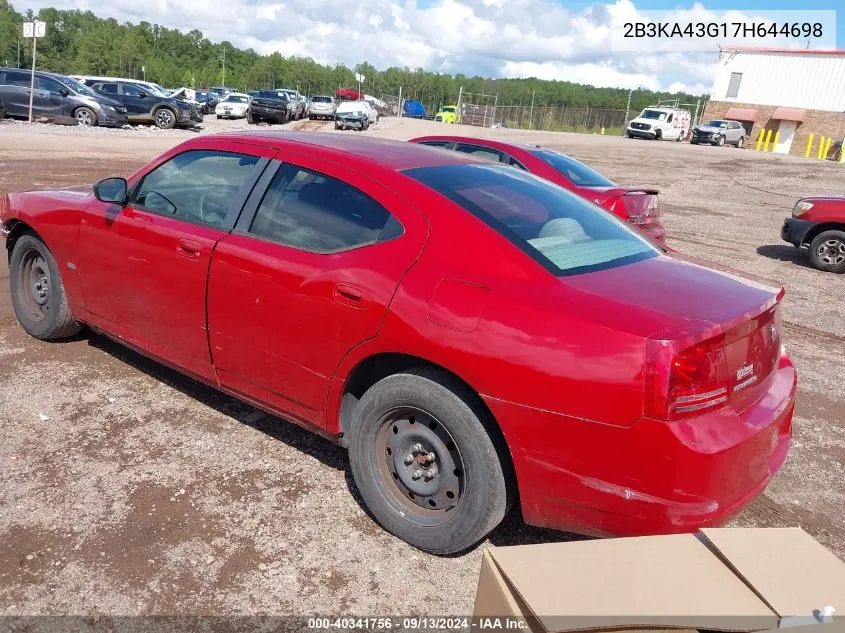 2007 Dodge Charger VIN: 2B3KA43G17H644698 Lot: 40341756