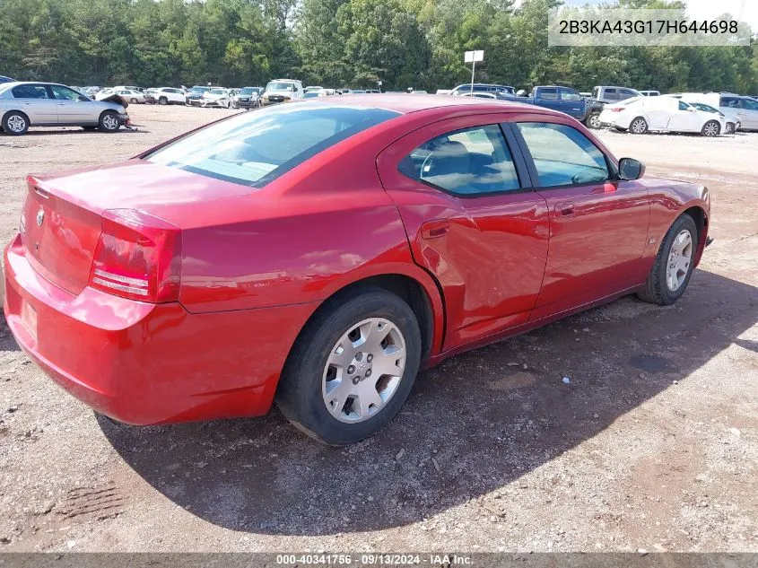 2007 Dodge Charger VIN: 2B3KA43G17H644698 Lot: 40341756