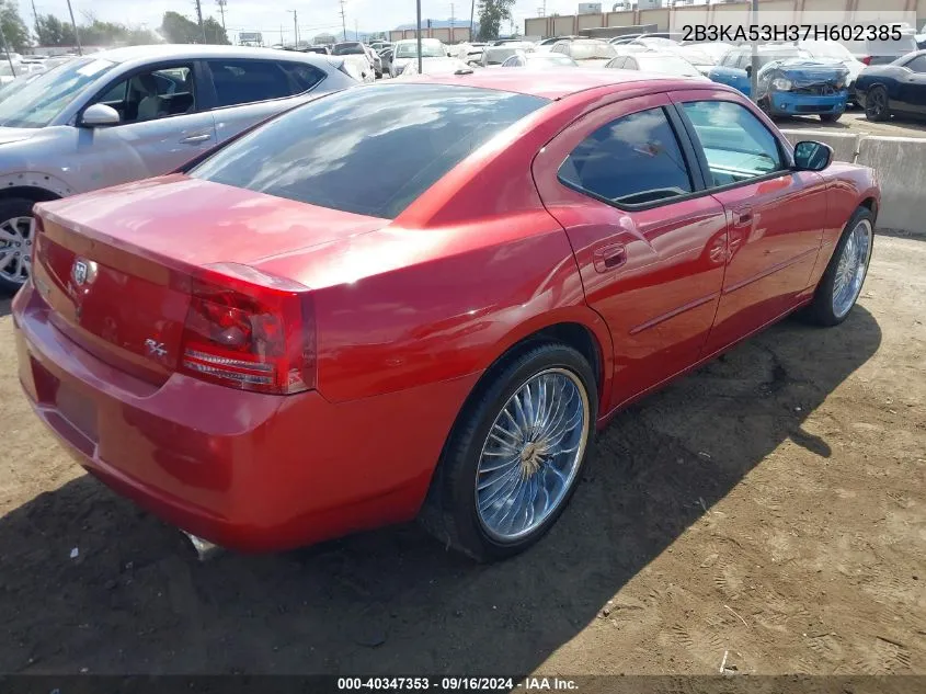 2007 Dodge Charger Rt VIN: 2B3KA53H37H602385 Lot: 40347353