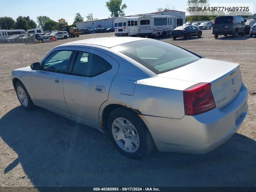 2007 Dodge Charger VIN: 2B3KA43R77H689775 Lot: 40360993