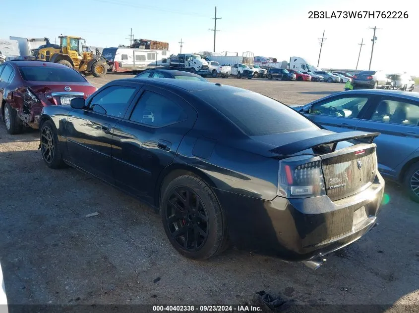 2007 Dodge Charger Srt-8 VIN: 2B3LA73W67H762226 Lot: 40402338