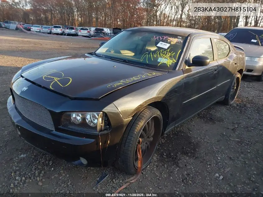2B3KA43G27H815104 2007 Dodge Charger