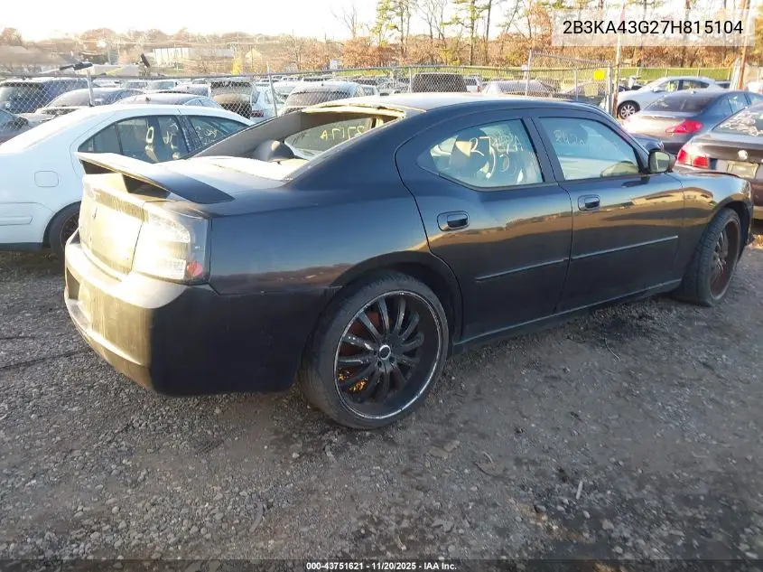 2B3KA43G27H815104 2007 Dodge Charger