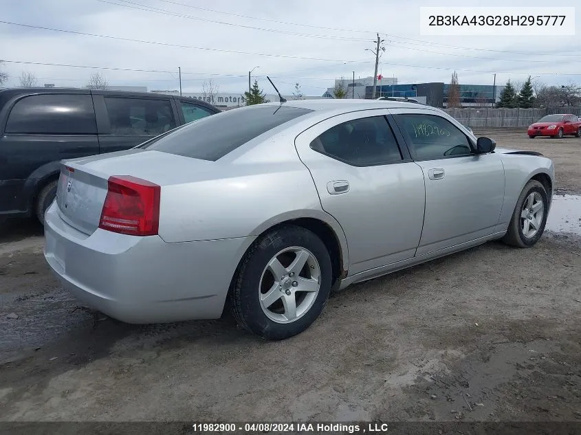 2008 Dodge Charger VIN: 2B3KA43G28H295777 Lot: 11982900