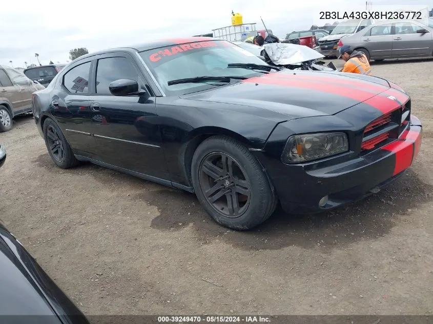 2008 Dodge Charger VIN: 2B3LA43GX8H236772 Lot: 39249470