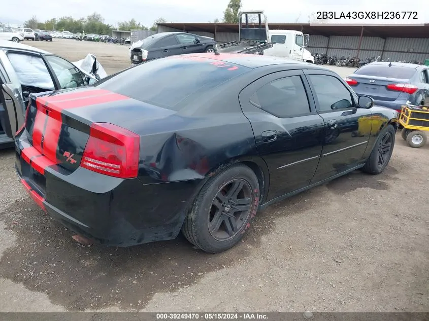 2008 Dodge Charger VIN: 2B3LA43GX8H236772 Lot: 39249470