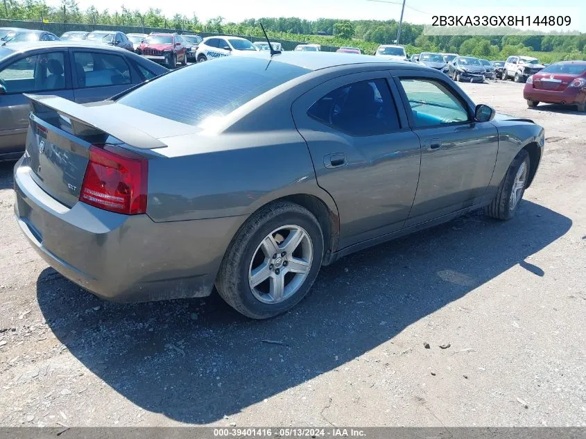 2008 Dodge Charger Sxt VIN: 2B3KA33GX8H144809 Lot: 39401416