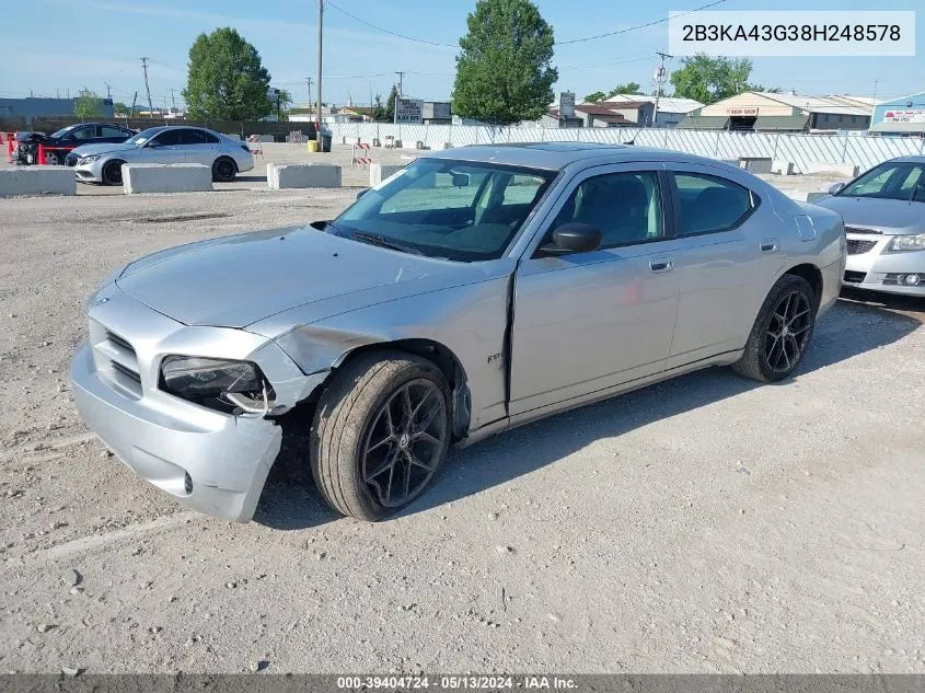 2008 Dodge Charger VIN: 2B3KA43G38H248578 Lot: 39404724