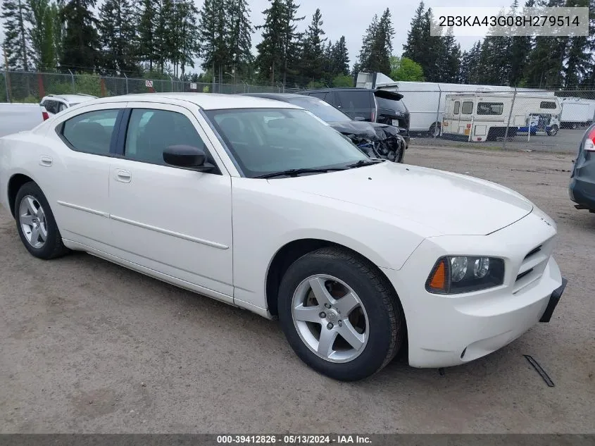 2008 Dodge Charger VIN: 2B3KA43G08H279514 Lot: 39412826