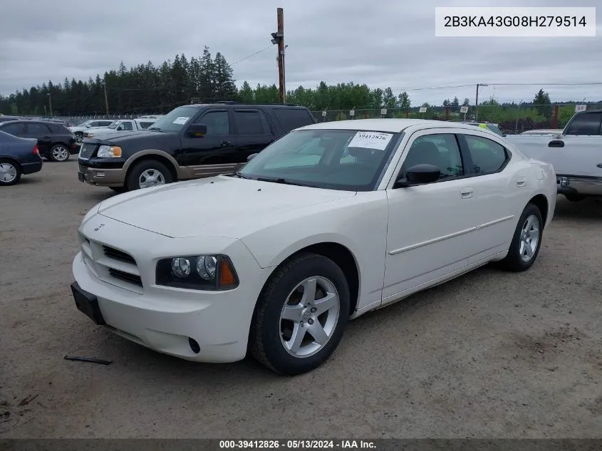 2008 Dodge Charger VIN: 2B3KA43G08H279514 Lot: 39412826