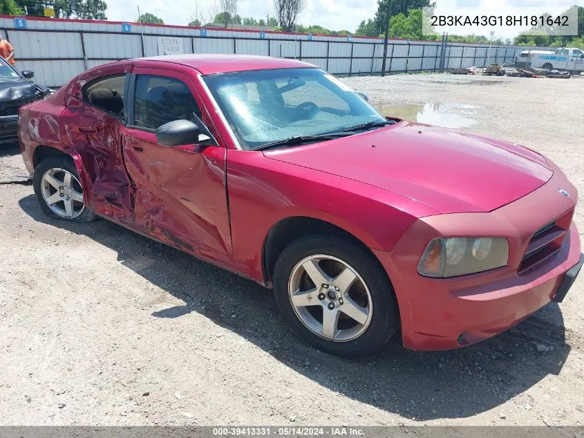 2008 Dodge Charger VIN: 2B3KA43G18H181642 Lot: 39413331