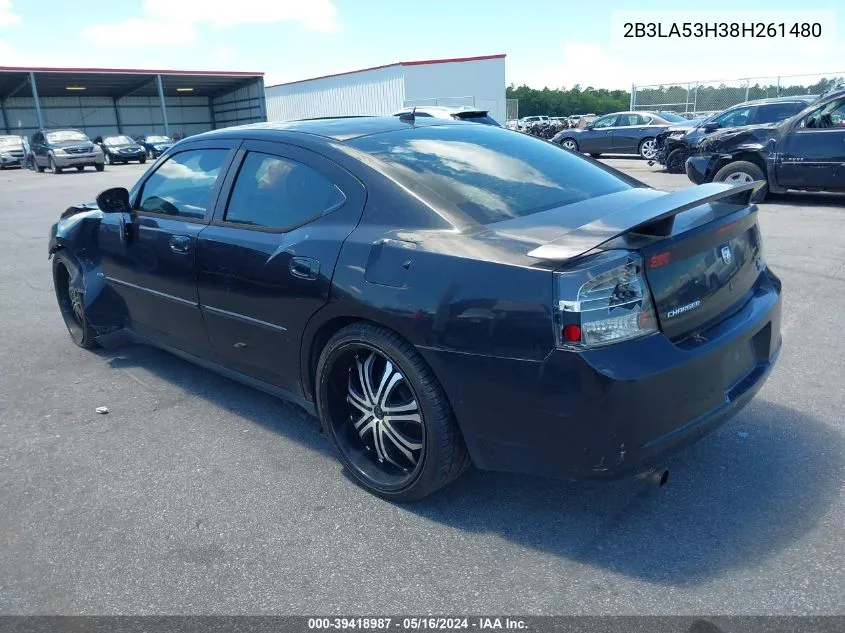 2008 Dodge Charger R/T VIN: 2B3LA53H38H261480 Lot: 39418987