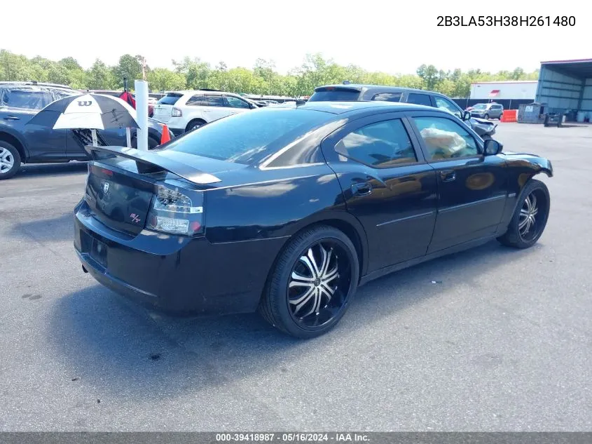 2008 Dodge Charger R/T VIN: 2B3LA53H38H261480 Lot: 39418987