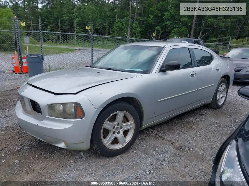 2008 Dodge Charger Sxt VIN: 2B3KA33G48H323136 Lot: 39593583