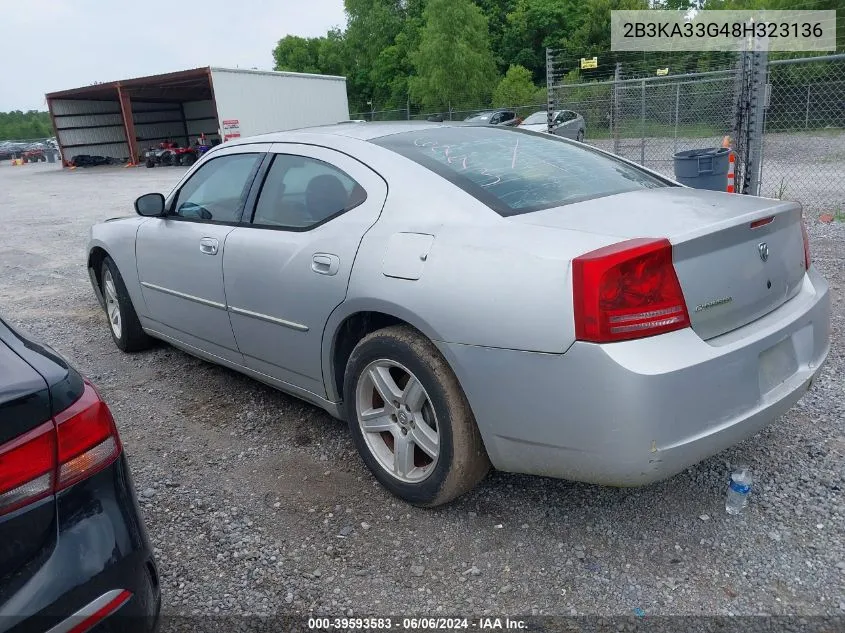 2008 Dodge Charger Sxt VIN: 2B3KA33G48H323136 Lot: 39593583