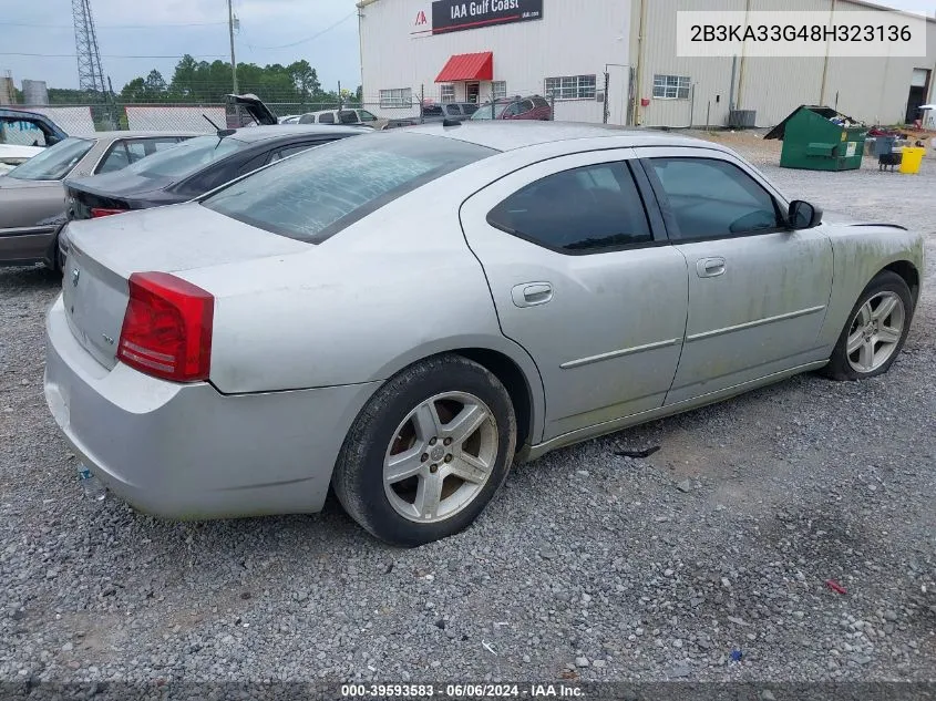 2008 Dodge Charger Sxt VIN: 2B3KA33G48H323136 Lot: 39593583